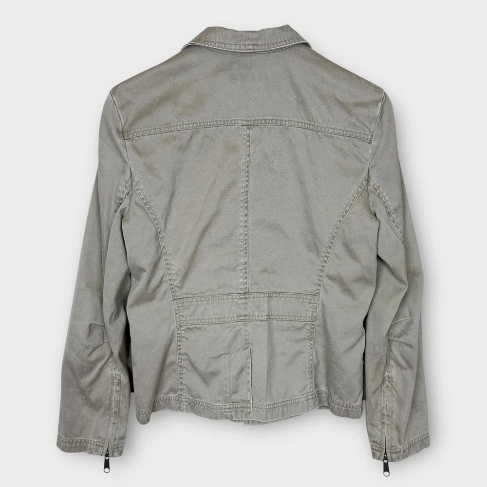 Y2K The Limited Womens Military Utility Jacket Cotton Button‎ Zip Pockets Small